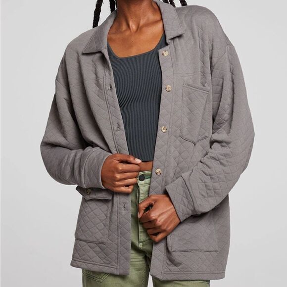 Chaser Women's Yoko Foggy City Beige/Carmel Jacket w/Pockets. Small. New (NWT)! - Picture 1 of 6
